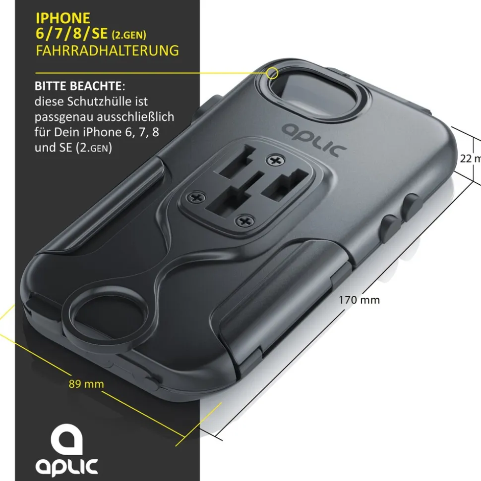Aplic wasserabweisende Fahrradhalterung für Apple iPhone 6 / 7 für alle Fahrradtypen und Lenker