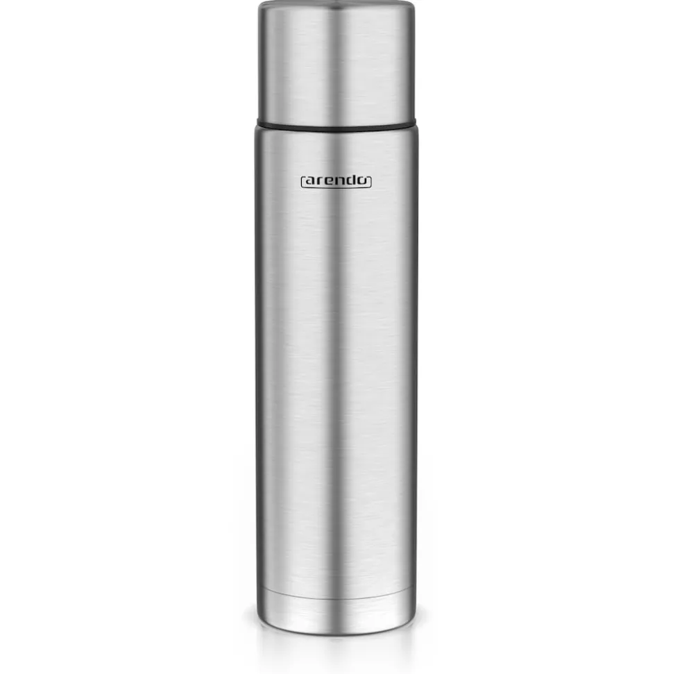 Arendo Isolierflasche 1 L, Edelstahl Thermoflasche, BPA-frei, geschmacksneutral, für unterwegs, hält kalt & warm