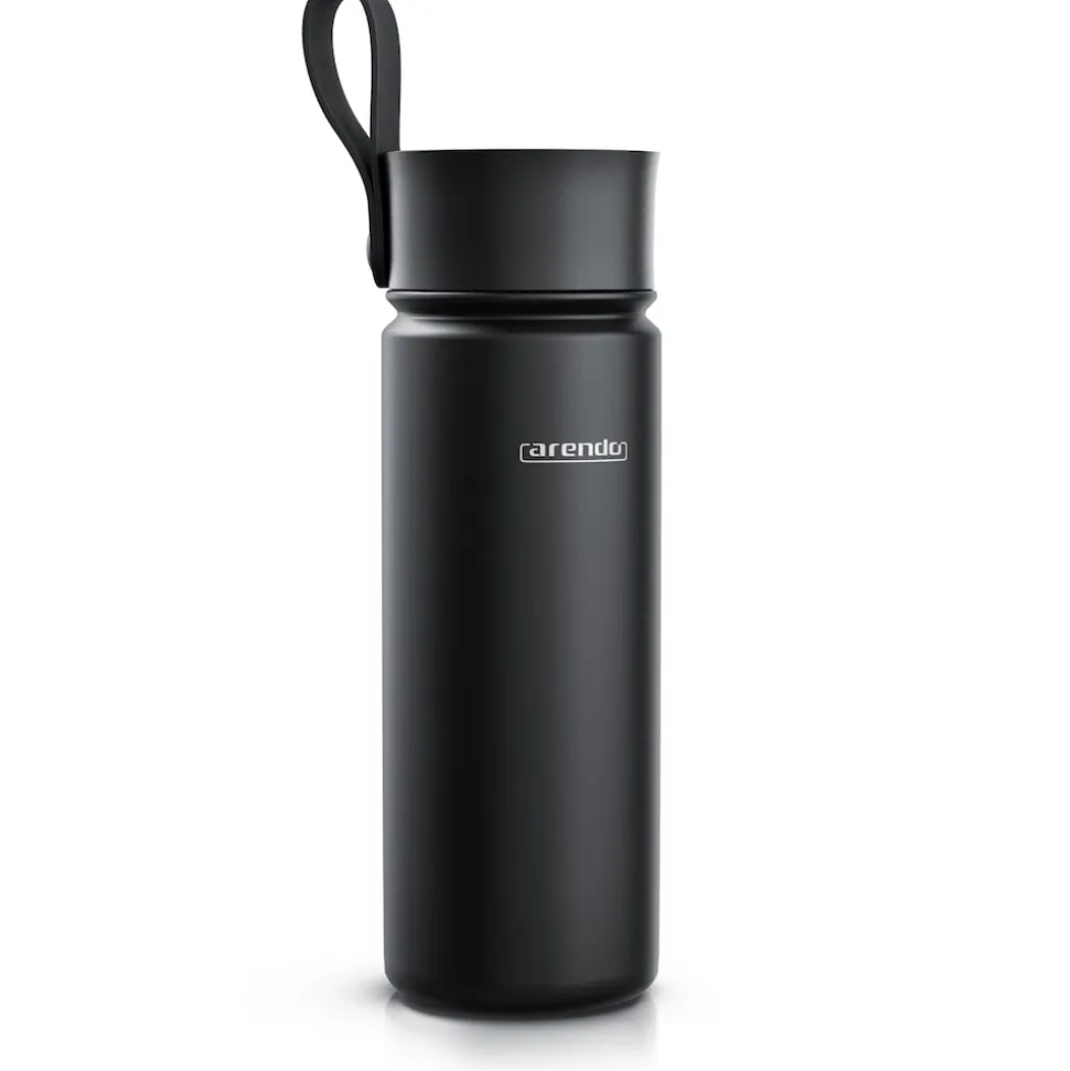 Arendo Thermoflasche 0,5 l, Edelstahl Isolierflasche, BPA-frei, für unterwegs, geschmacksneutral, hält kalt & warm