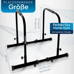 ArtSport Dip Barren - Dip Station bis 500 kg - Liegestützgriffe - verstellbar - Push Up Bar Schwarz