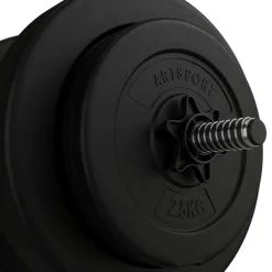 Artsport 3in1 Hantelset mit 2 Kurzhanteln, 1 Langhantel & 1 SZ Curlhantel – 12 Gewichte mit 60kg