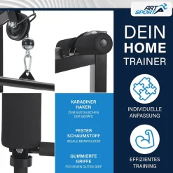 ArtSport Kraftstation ProfiGym 2000 Set mit Latzugstange, Butterflystange & Seilzug – 40kg Gewichte