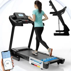 ArtSport Laufband Speedrunner 7000, 20 km/h elektrisch, klappbar mit App & MP3 – Schwarz