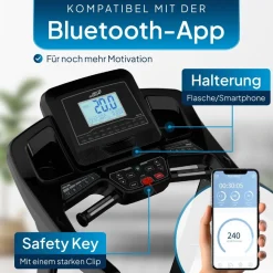 ArtSport Laufband Speedrunner 7000, 20 km/h elektrisch, klappbar mit App & MP3 – Schwarz