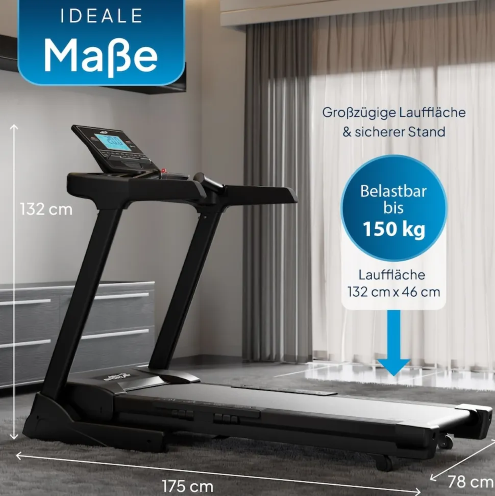 ArtSport Laufband Speedrunner 6000, 20 km/h elektrisch, klappbar mit App & MP3 – Schwarz