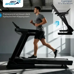 ArtSport Laufband Speedrunner 6000, 20 km/h elektrisch, klappbar mit App & MP3 – Schwarz