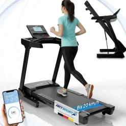 ArtSport Laufband Speedrunner 6000, 20 km/h elektrisch, klappbar mit App & MP3 – Schwarz