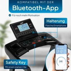 ArtSport Laufband Speedrunner 6000, 20 km/h elektrisch, klappbar mit App & MP3 – Schwarz
