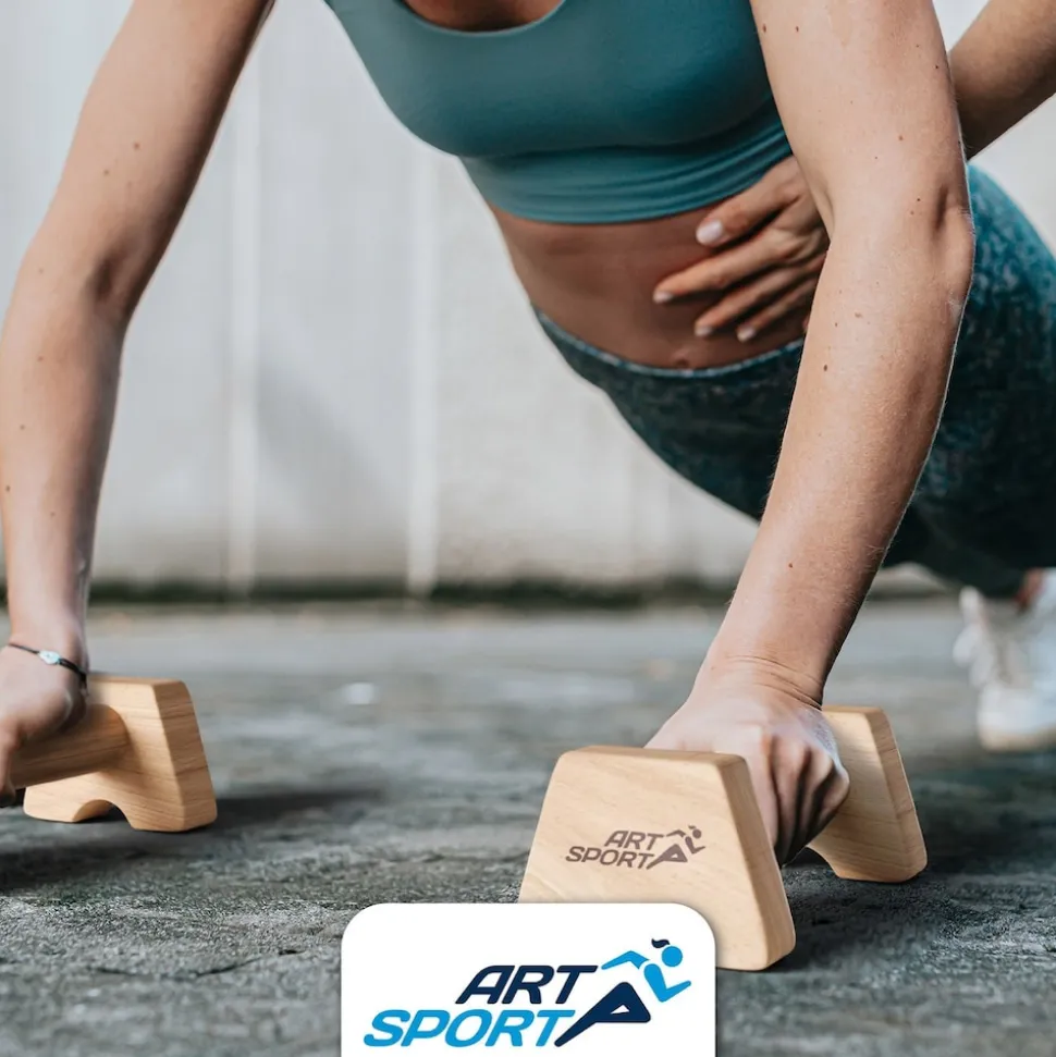 ArtSport Liegestützgriffe aus Holz M - Calisthenics, Parallettes, Liegestütz Barren, Indoor, Outdoor