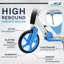 ArtSport Scooter Cityroller Graffity Big Wheel 205mm Räder klappbar höhenverstellbar - ab 3 Jahre