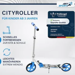ArtSport Scooter Cityroller Graffity Big Wheel 205mm Räder klappbar höhenverstellbar - ab 3 Jahre
