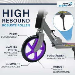ArtSport Scooter Cityroller Graffity Big Wheel 205mm Räder klappbar höhenverstellbar - ab 3 Jahre
