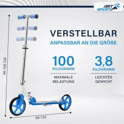 ArtSport Scooter Cityroller Graffity Big Wheel 205mm Räder klappbar höhenverstellbar - ab 3 Jahre