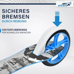 ArtSport Scooter Cityroller Graffity Big Wheel 205mm Räder klappbar höhenverstellbar - ab 3 Jahre