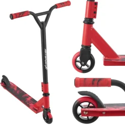 ArtSport Stunt Scooter Red Smoke - Trick Roller für Kinder & Jugendliche - Tretroller Rot Schwarz