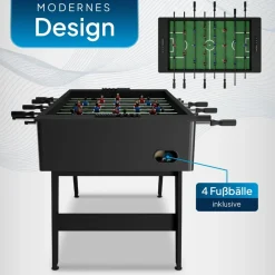 Artsport Tischkicker ProKick - MDF-Kickertisch mit Torzähler & Anti-Rutsch-Griffen – Schwarz