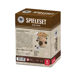 ASS - DFB Fußball Retro Spieleset, mit Leder Würfelbecher Skat Mikado Yatzy