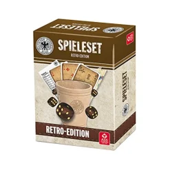 ASS - DFB Fußball Retro Spieleset, mit Leder Würfelbecher Skat Mikado Yatzy