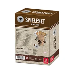 ASS - DFB Fußball Retro Spieleset, mit Leder Würfelbecher Skat Mikado Yatzy