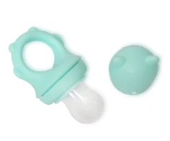 Baby Care Fruchtsauger 2 in 1, Beißring, Beikostsauger, Fütterhilfe, Schutzkappe türkis
