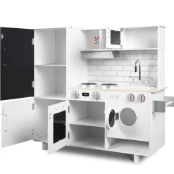 Baby Vivo Kinderküche Spielküche aus Holz - Bruno mit Tafel in Weiß