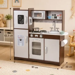 Baby Vivo Kinderküche Spielküche aus Holz - Toni in Braun