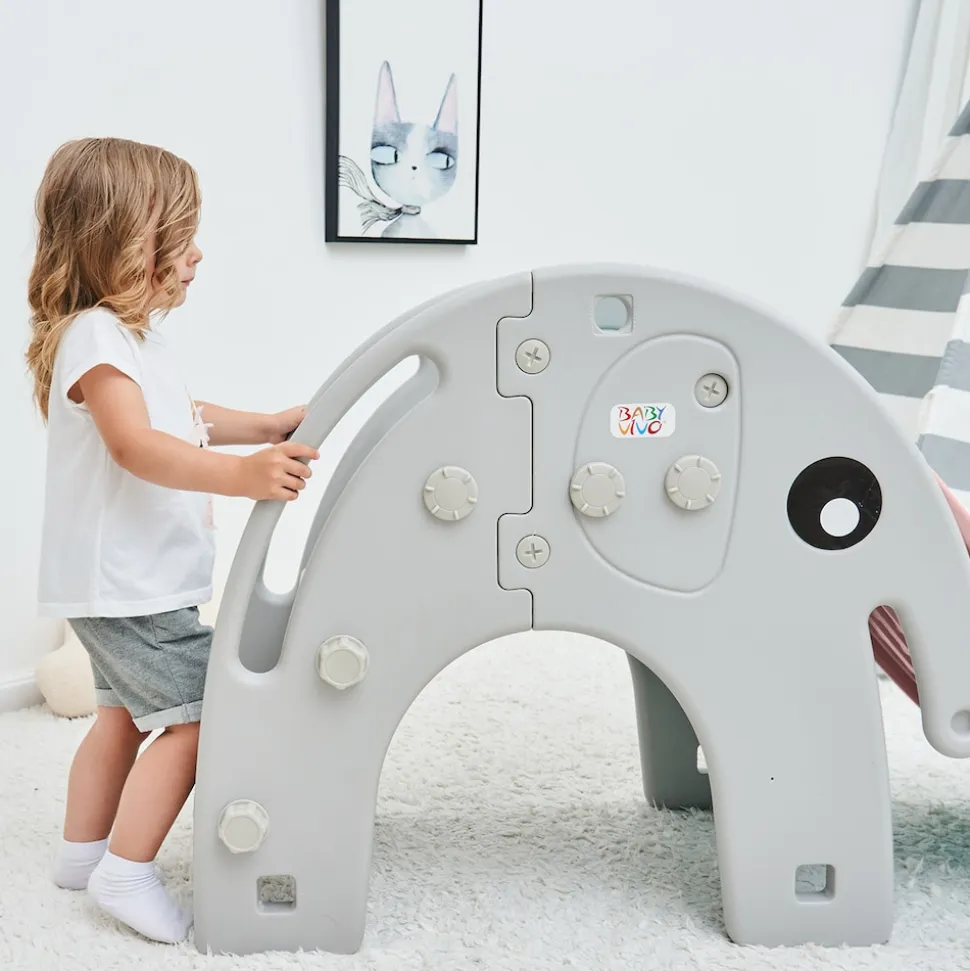Baby Vivo Kinderrutsche / Rutsche - Elefant in Pink/Grau