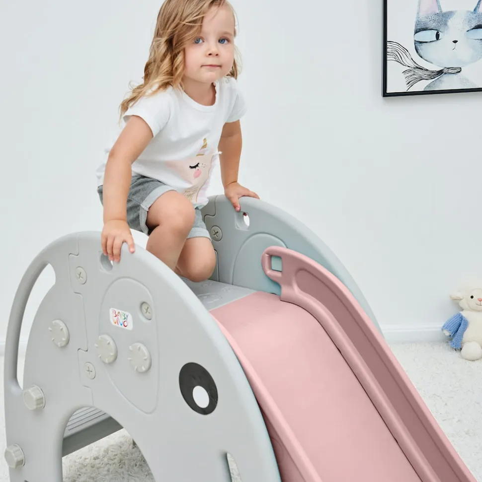 Baby Vivo Kinderrutsche / Rutsche - Elefant in Pink/Grau