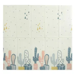 Baby Vivo Spielmatte / Spielteppich für Kinder doppelseitig mit Straße 200 x 180 cm - Kaktus