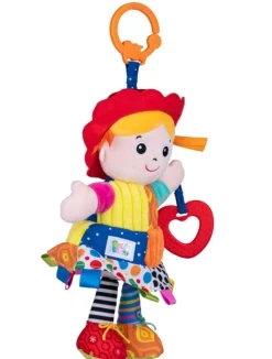 Bali Bazoo Baby Plüsch-Puppe Greifling Rassel C-Ring 81133 Beißring Stoffpuppe bunt