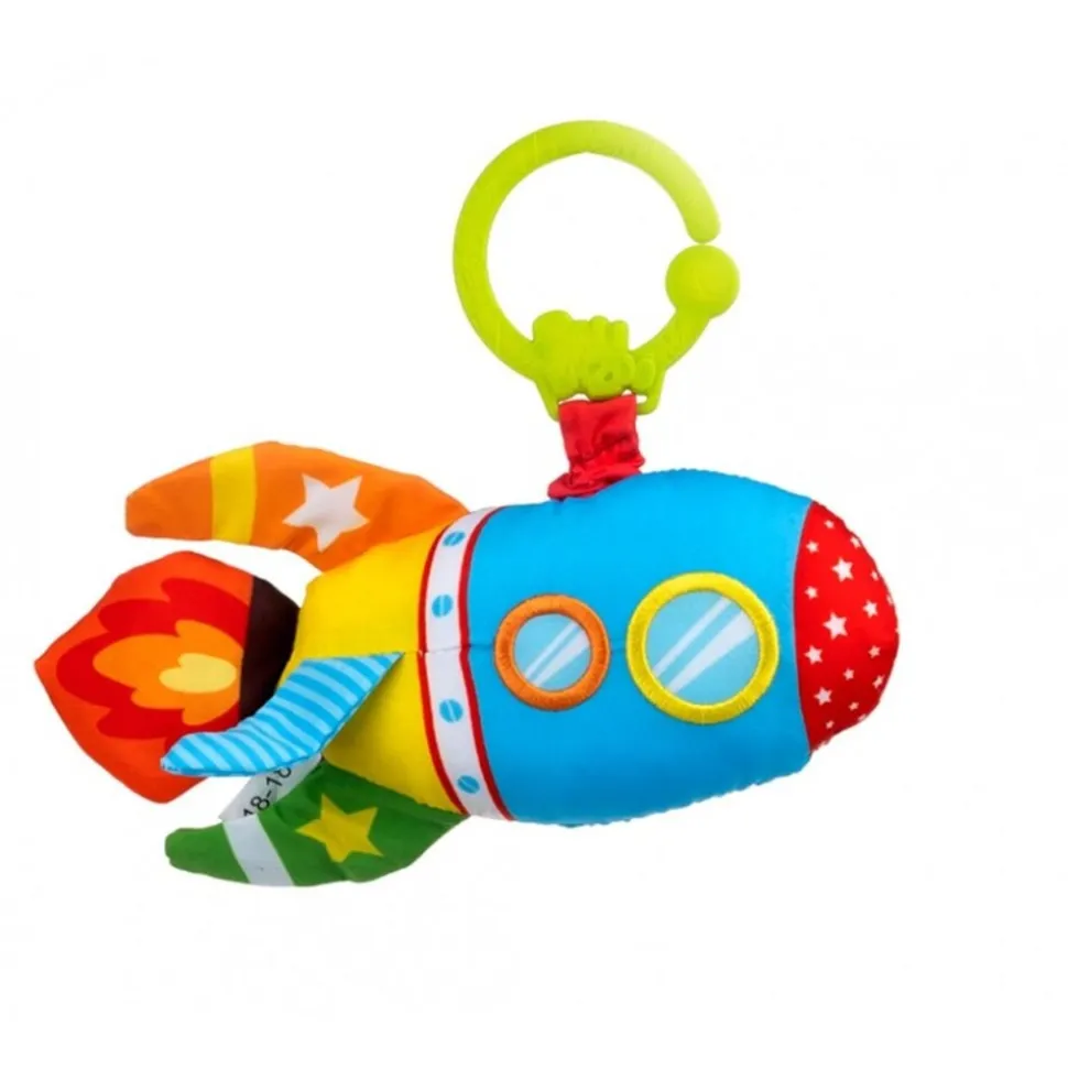 Bali Bazoo Baby Spieluhr Rakete 88748, C-Ring, Einschlafhilfe, Aufzieh-Spieluhr bunt