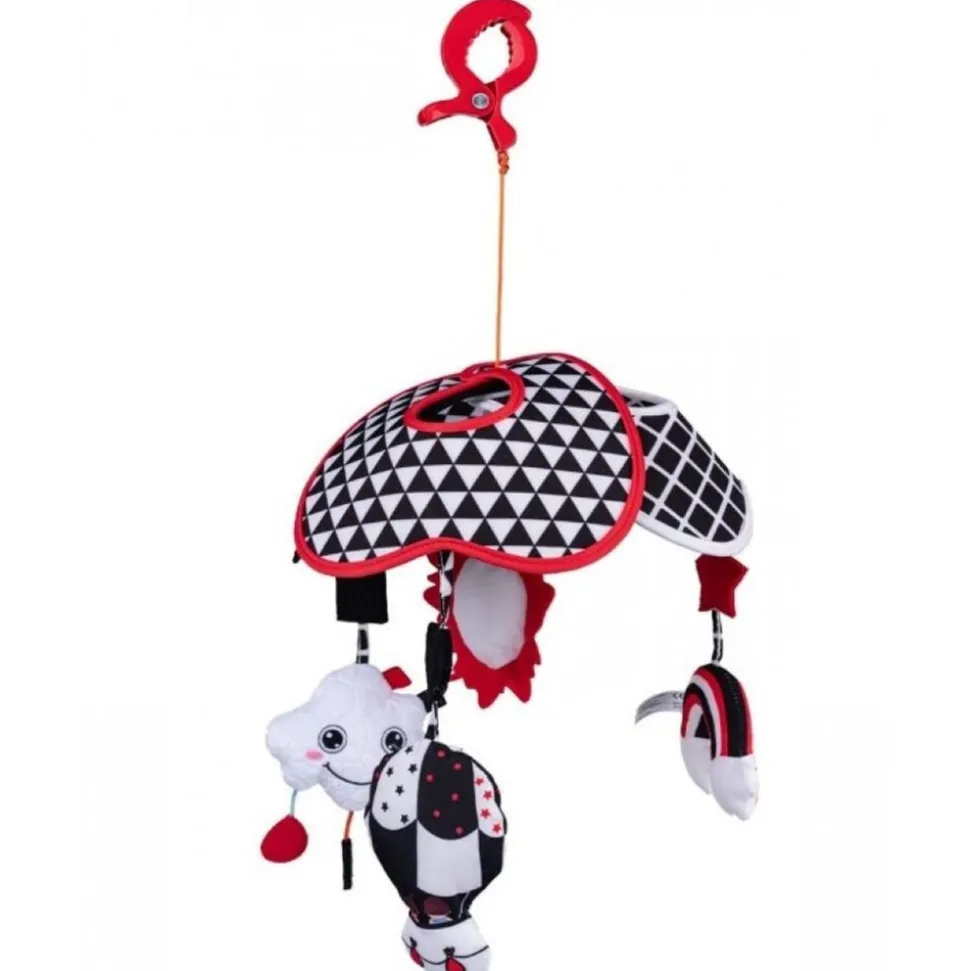 Bali Bazoo Mobile 80421 aus Stoff, 4 Hängespielzeuge, Reisemobile ab Geburt rot