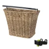 Basil Bremen Rattan Look KlickFix Fahrradkorb vorne Fahrrad Lenkerkorb mit Halterung Vorderradkorb abnehmbar Einkaufskorb