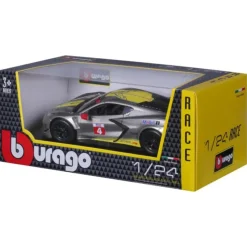 Bburago 18-28024 - Modellauto - Chevrolet Corvette C8R '20 (grau, Maßstab 1:24) Modell Auto