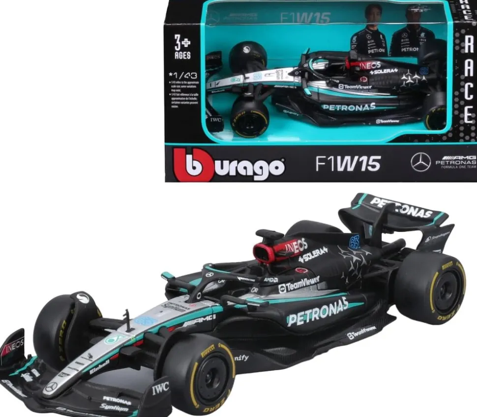 Bburago 18-38208R - Modellauto - F1 MB AMG W15E GB GP #63 Russell (Maßstab 1:43)