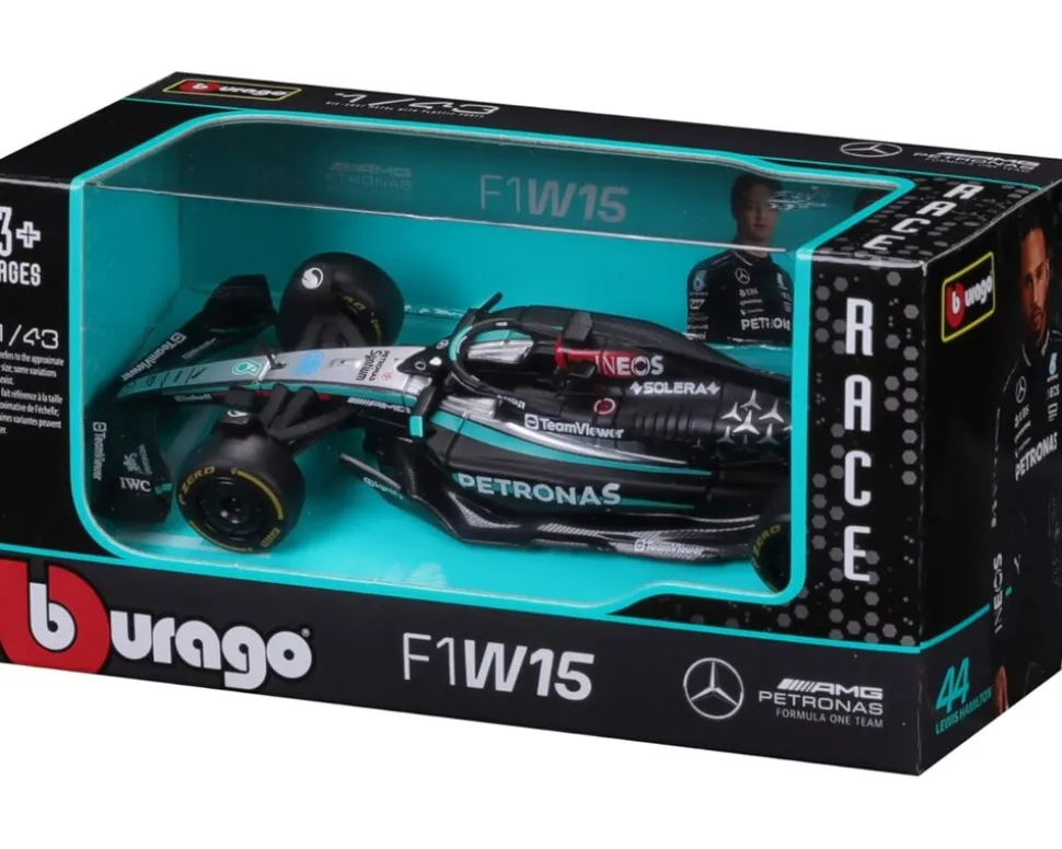 Bburago 18-38208R - Modellauto - F1 MB AMG W15E GB GP #63 Russell (Maßstab 1:43)