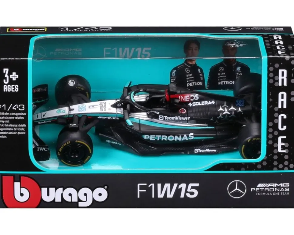 Bburago 18-38208R - Modellauto - F1 MB AMG W15E GB GP #63 Russell (Maßstab 1:43)