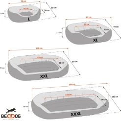 BedDog® Hundebett SUNNY 4in1 oder einfarbig, waschbar, mit Rand, Hundekissen