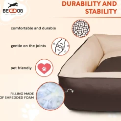 BedDog 2in1 Hundebett waschbar Hundekissen mit Rand Hundesofa