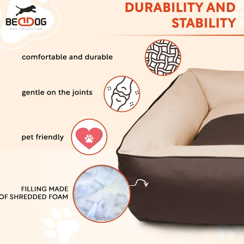 BedDog 2in1 Hundebett waschbar Hundekissen mit Rand Hundesofa