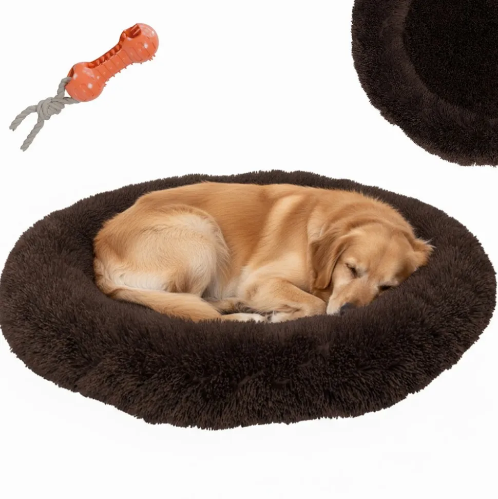 BENNO® Hundebett BALU Donut 70x70x16 cm, waschbar, rutschfest, Polyester, Polypropylen-Füllung, inkl. Kauknochen