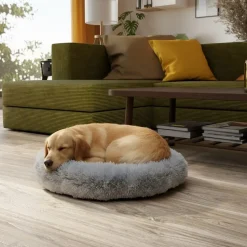 BENNO® Hundebett BALU Donut 60x60x16 cm, waschbar, rutschfest, Polyester, Polypropylen-Füllung, inkl. Kauknochen