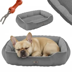 BENNO® Hundebett SAMMY 65x50x16 cm, quadratisch, Polyester, rutschfest, inkl. Kauknochen