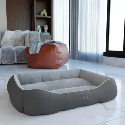 BENNO® Hundebett SAMMY 80x65x17 cm, quadratisch, Polyester, maschinenwaschbar, rutschfest, inkl. Kauknochen
