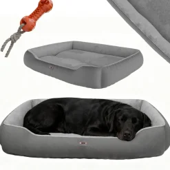 BENNO® Hundebett SAMMY 95x75x18 cm, quadratisch, Polyester, maschinenwaschbar, rutschfest, inkl. Kauknochen