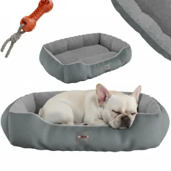 BENNO® Hundebett SAMMY 65x50x16 cm, quadratisch, Polyester, rutschfest, inkl. Kauknochen