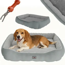 BENNO® Hundebett SAMMY 80x65x17 cm, quadratisch, Polyester, rutschfest, inkl. Kauknochen