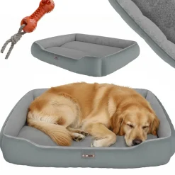 BENNO® Hundebett SAMMY 95x75x18 cm, quadratisch, Polyester, maschinenwaschbar, rutschfest, inkl. Kauknochen