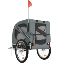 BENNO® Hundefahrradanhänger LUNA Kleintierfahrradanhänger Buggy faltbar, grau