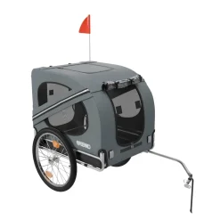 BENNO® Hundefahrradanhänger LUNA Kleintierfahrradanhänger Buggy faltbar, grau